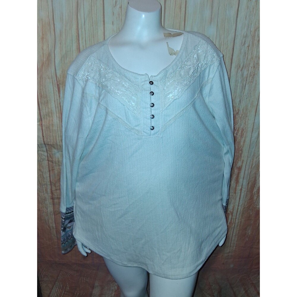 Maurices Multicolor Geometric Long Sleeve Blouse Sz XXL